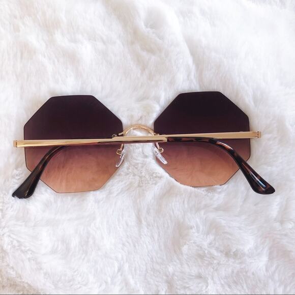 Alaiya Purple Octogonal Ombre Sunglasses - Picture 9 of 10